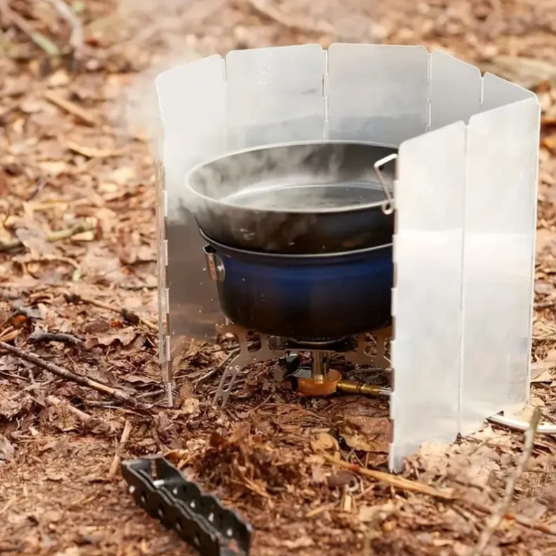 Aluminium Stove Windscreen Ultralight Foldable 8 or 10 Plates