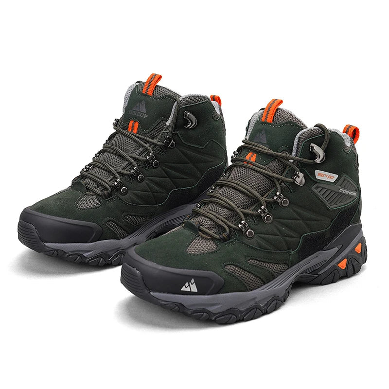 Men’s Leather Hiking Boots – Tactical Outdoor Ankle Shoes for Trekking