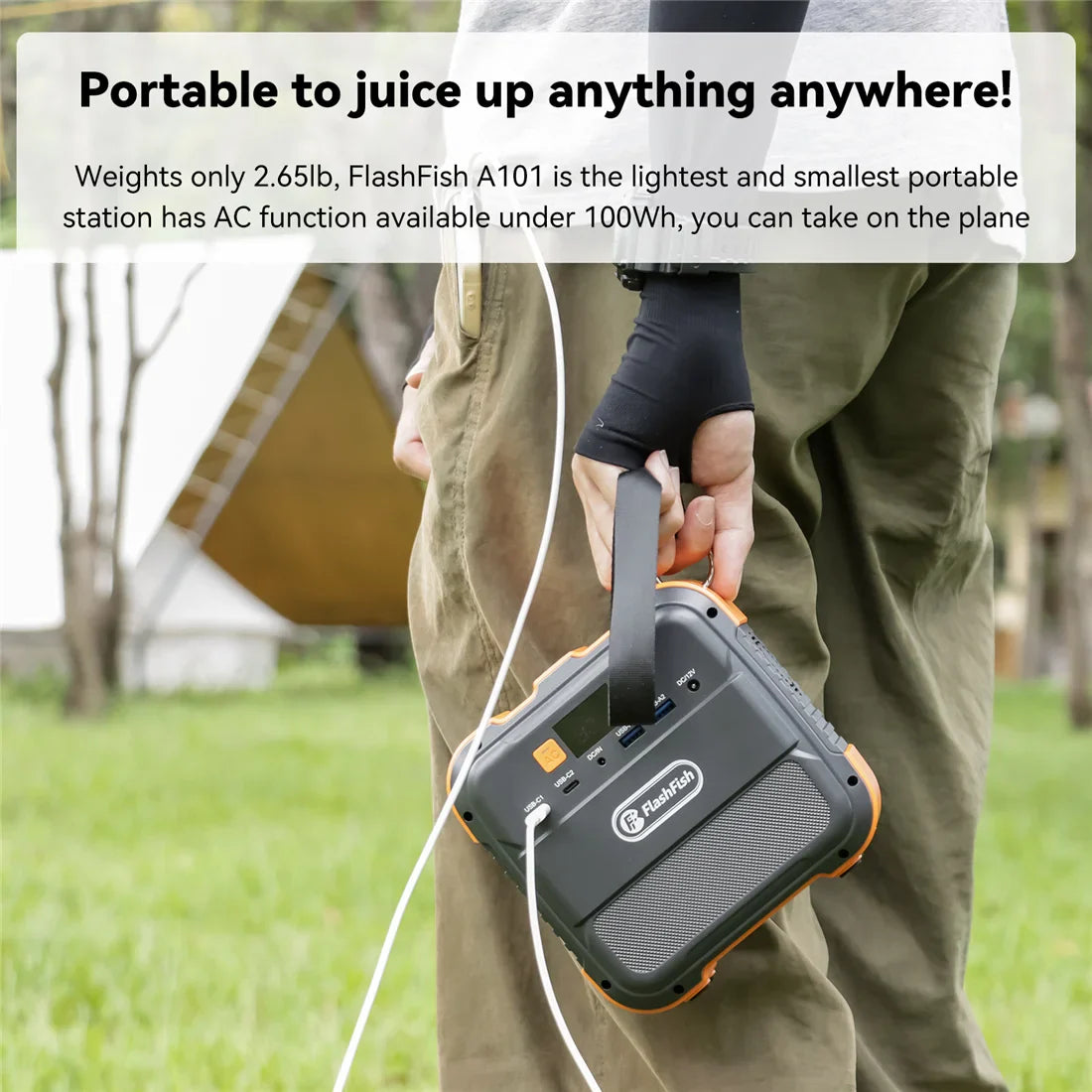Portable Power Station 230V 120W 98Wh Rechargeable with USB-C
