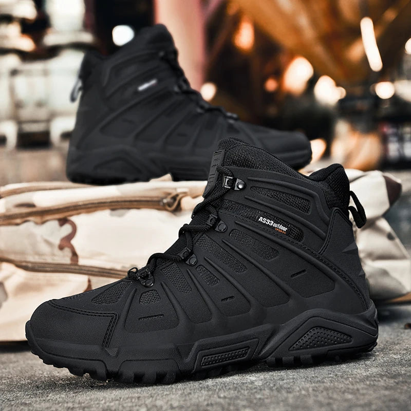 Men's Winter Hiking Boots – Waterproof Leather, Non-Slip Grip, High Top Protection
