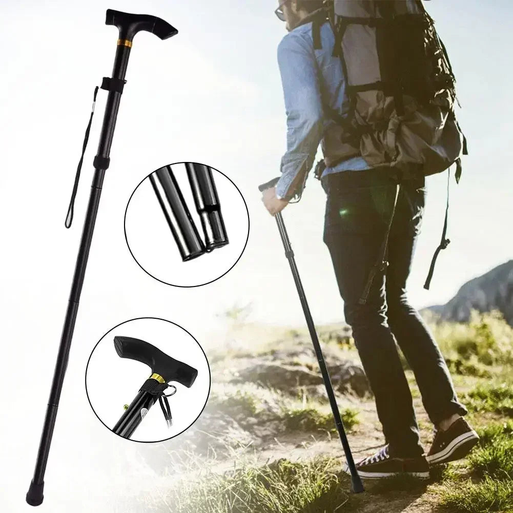 4-Section Aluminum Folding Hiking Stick – Lightweight with Non-Slip Grip
