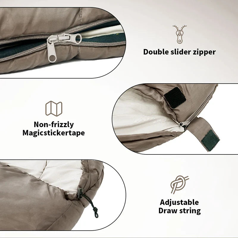 Mummy Camping Sleeping Bag Cotton Lightweight for Winter
