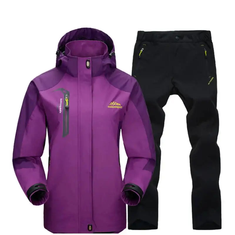 Women’s Waterproof Windproof Hiking Jacket and Pants Set - The PeakTrail