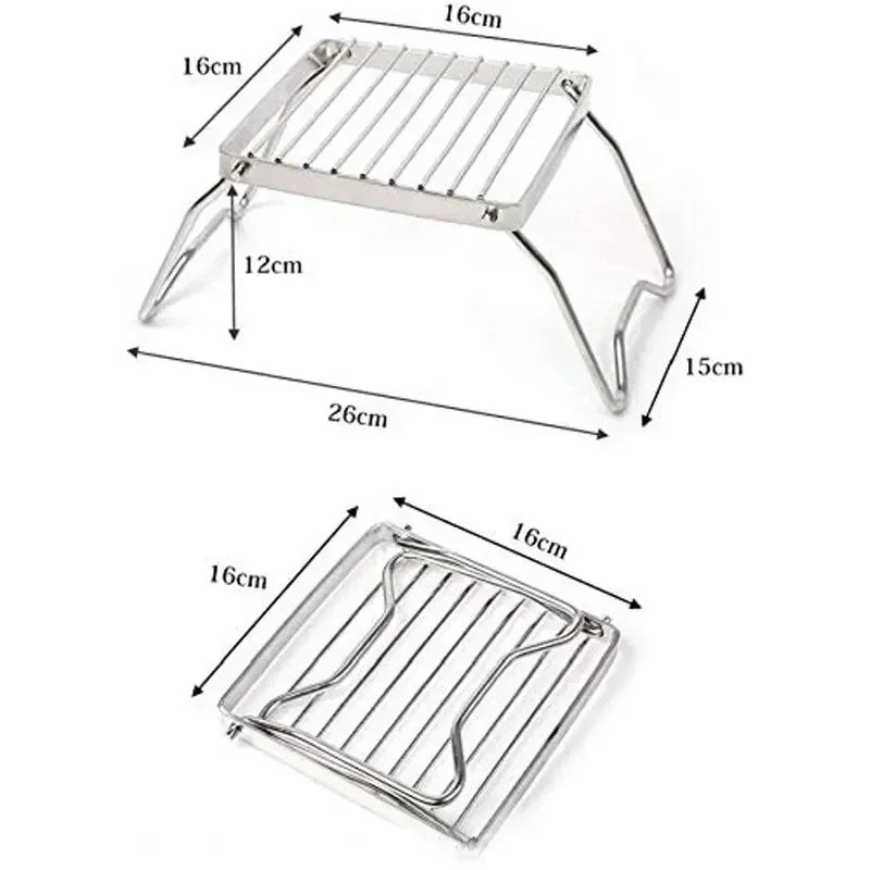 Portable Folding Stainless Steel Camping Stove Stand