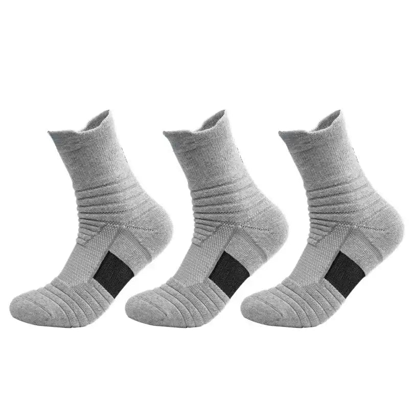 3 Pairs Cotton Crew Socks Breathable Anti Slip Unisex 38 to 44 - The PeakTrail
