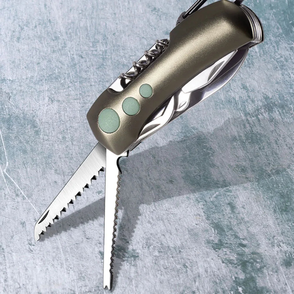 Folding Multitool Camping Knife Compact with Repair Tools