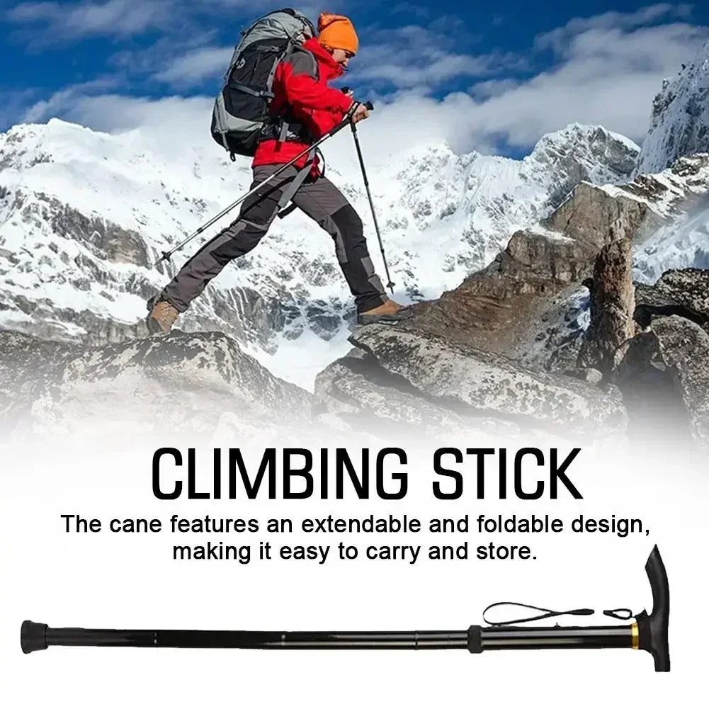 4-Section Aluminum Folding Hiking Stick – Lightweight with Non-Slip Grip