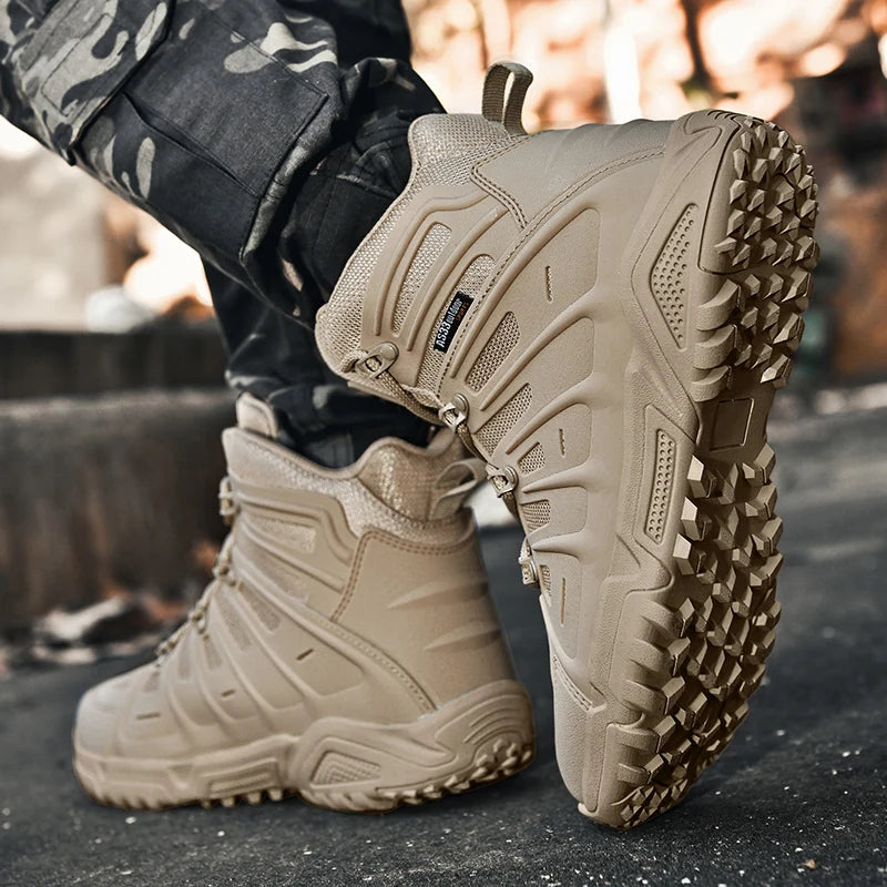 Men's Winter Hiking Boots – Waterproof Leather, Non-Slip Grip, High Top Protection