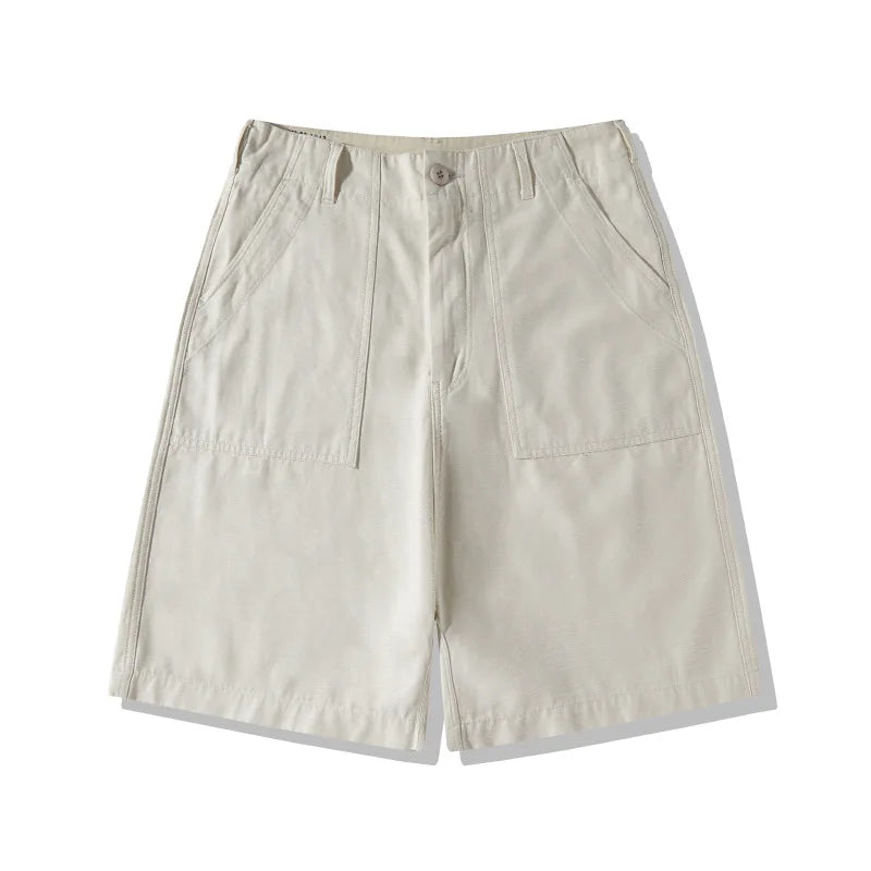 Unisex Hiking Workwear Shorts Cotton Twill Loose Fit Multi Pocket