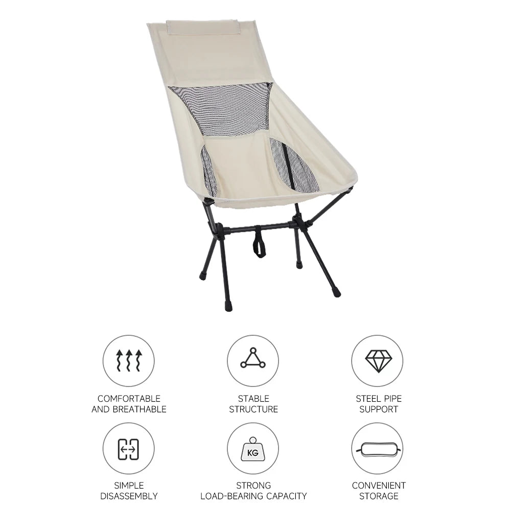 Portable Folding Camping Chair – With Backrest for Fishing, Beach & Outdoor Use