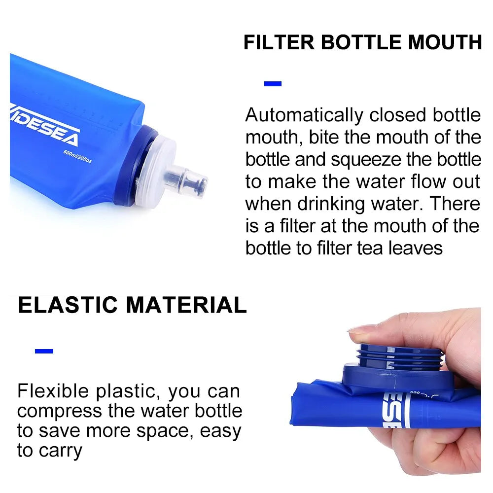 600ml Soft Flask – Foldable, BPA-Free Hydration Bottle