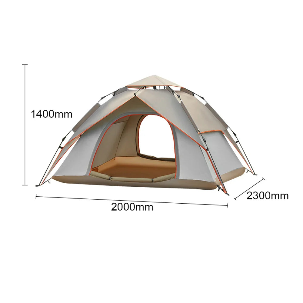 3 to 4 Person Automatic Camping Tent Quick Opening Rainproof