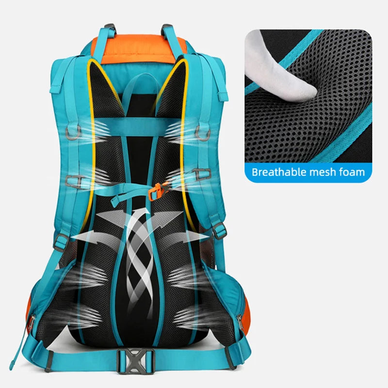 Large Capacity Hiking Backpack with Shoe Pocket for Travel