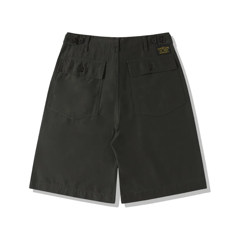 Unisex Hiking Workwear Shorts Cotton Twill Loose Fit Multi Pocket