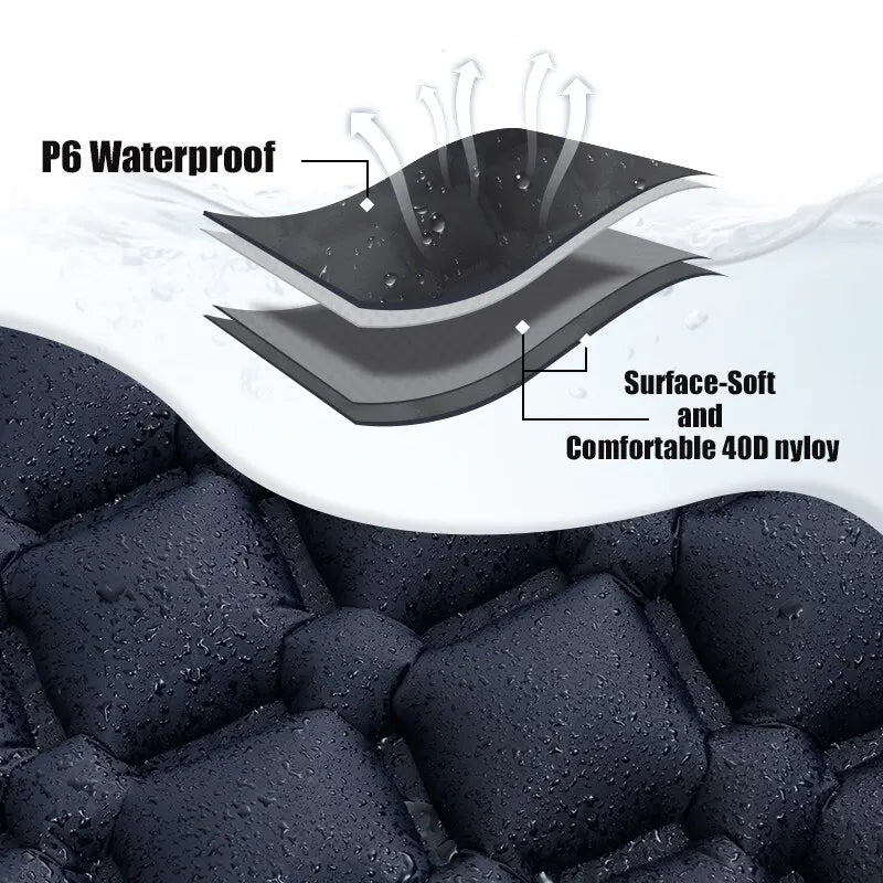 Inflatable mattress with integrated pump "AirSleep" | Camping Floor Mat