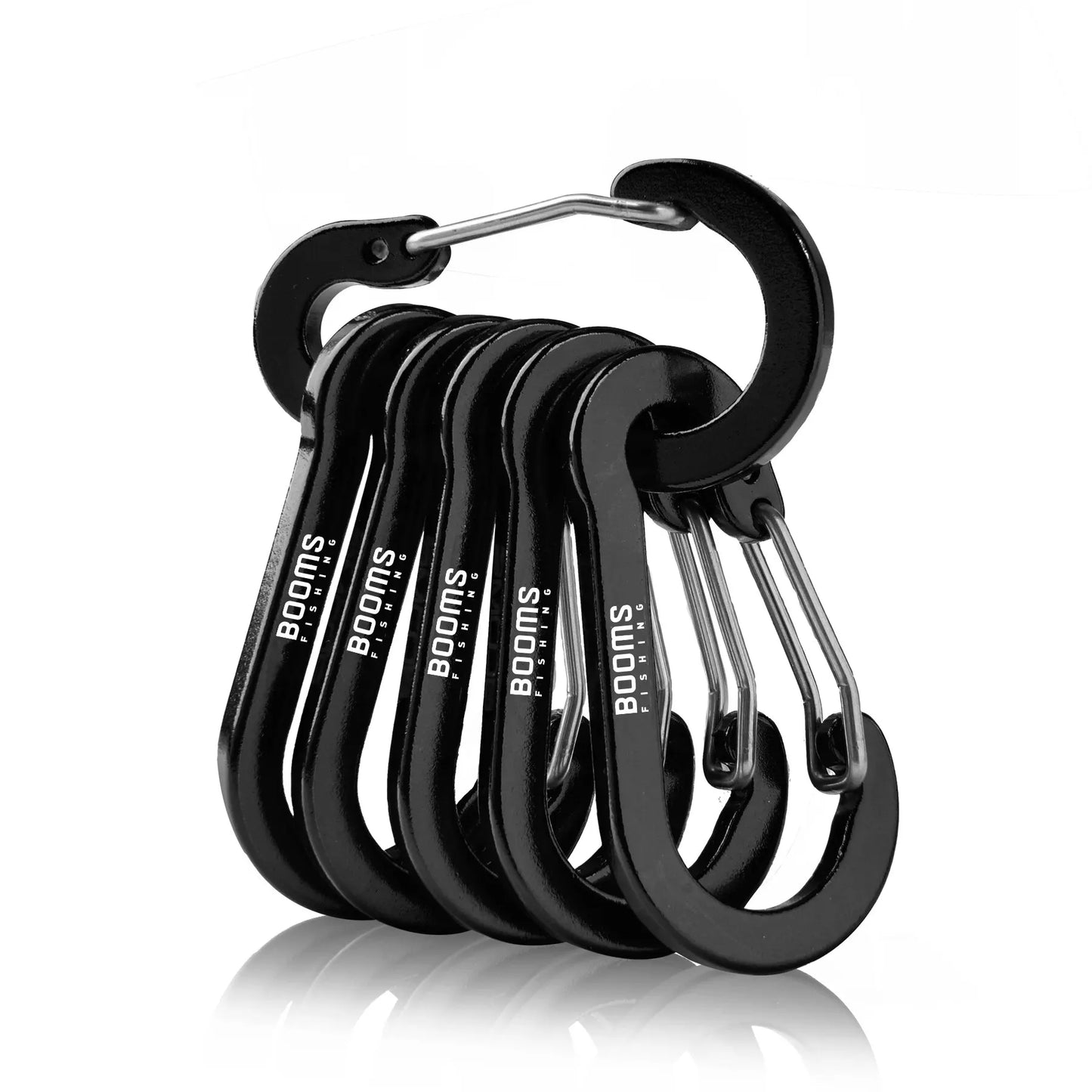 Booms Fishing CC1 – 6PCS Aluminum Carabiner Clip Set for Outdoor & EDC