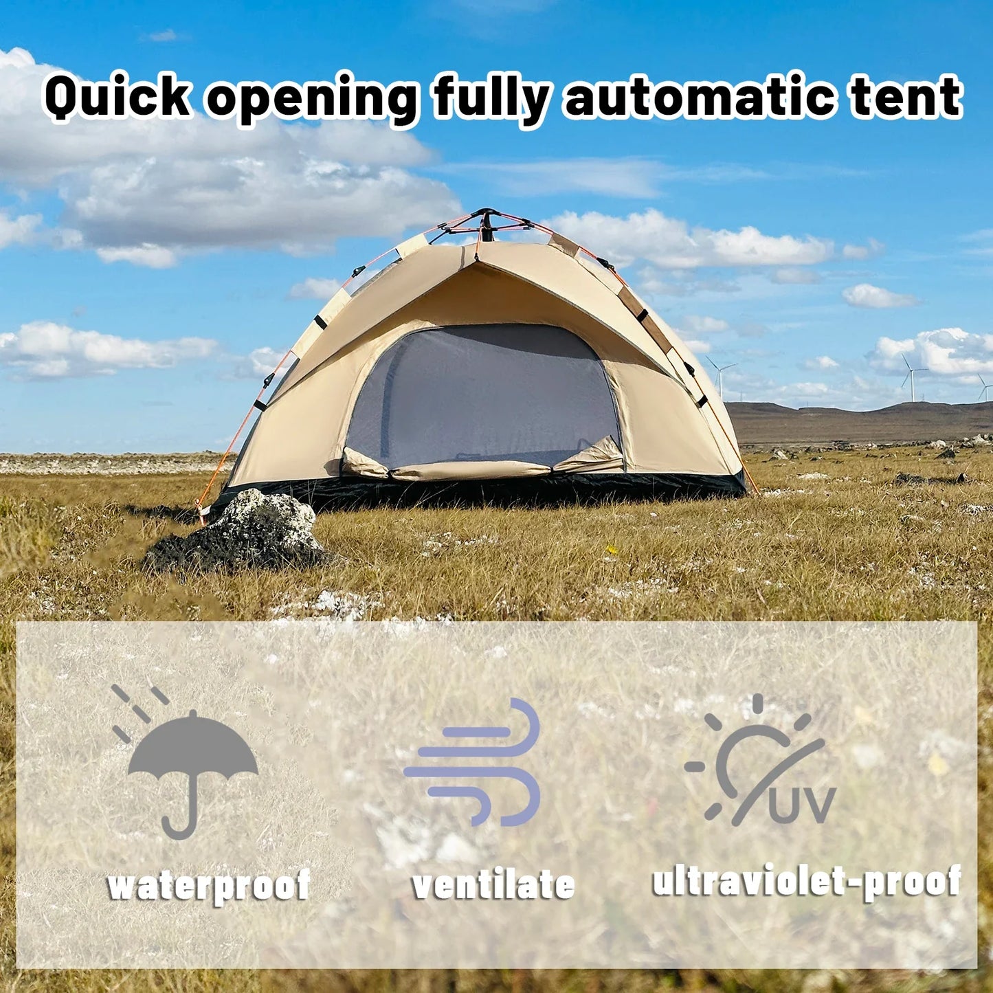 Automatic Quick Opening Camping Tent for 4 People