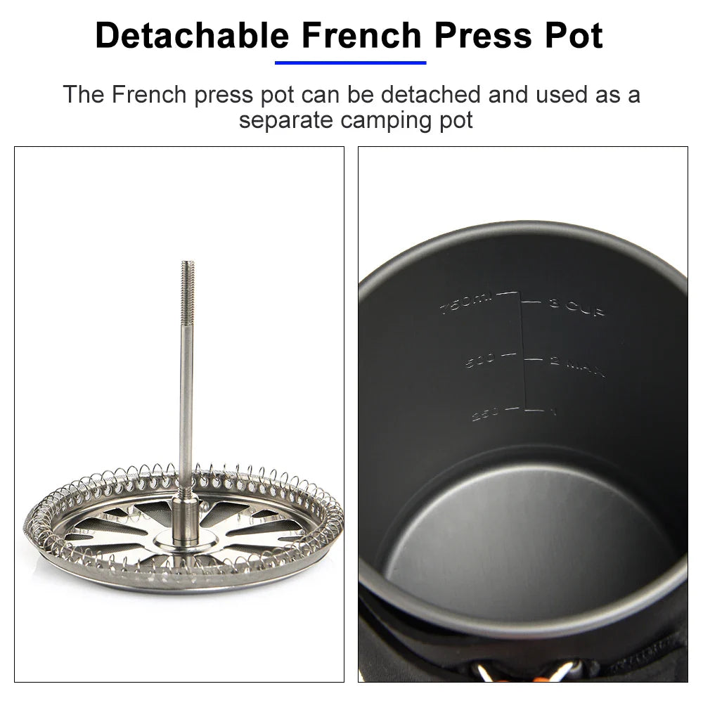 Camping Cooking Pot with Heat Exchanger for Gas Stoves