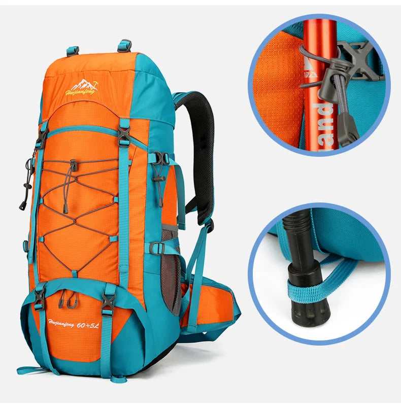 Large Capacity Hiking Backpack with Shoe Pocket for Travel