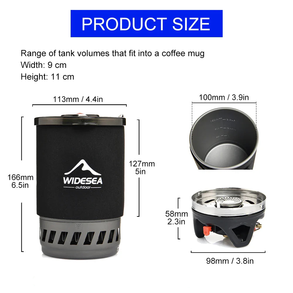 Camping Cooking Pot with Heat Exchanger for Gas Stoves