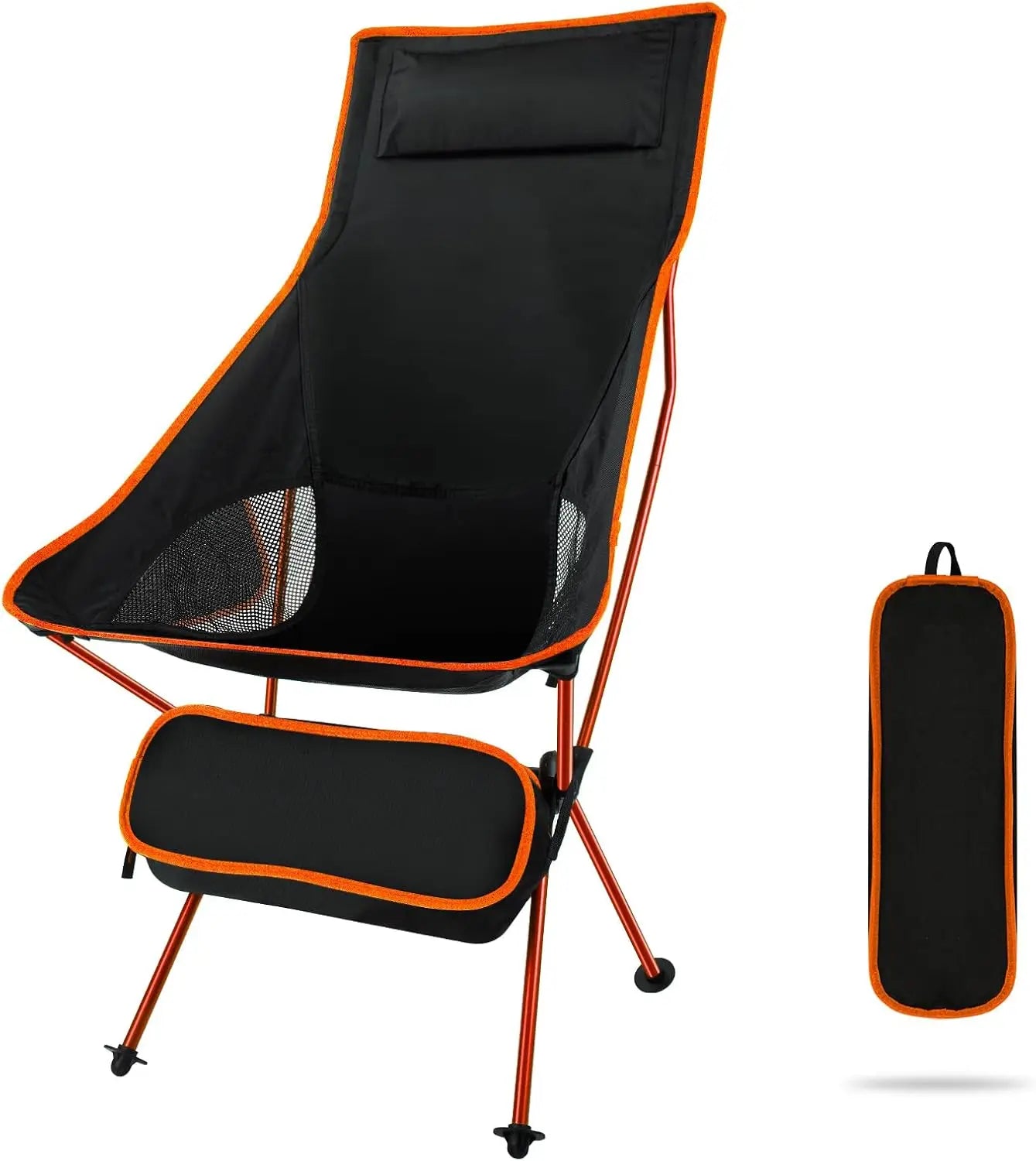 High Back Folding Chair Portable with Headrest and Carry Bag - The PeakTrail