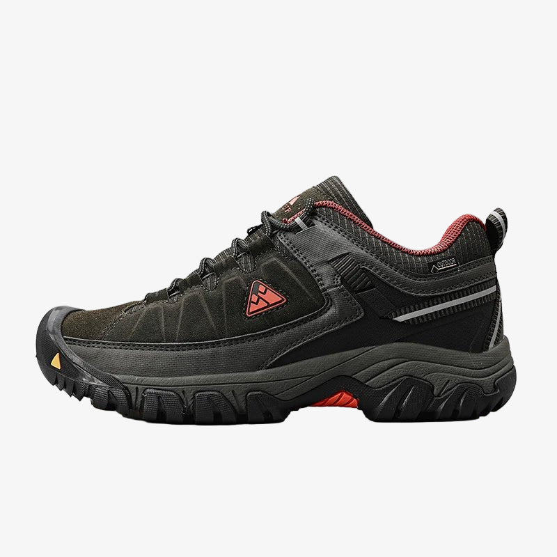 Men's Leather Hiking Shoes Trail Design with Rubber Sole - The PeakTrail