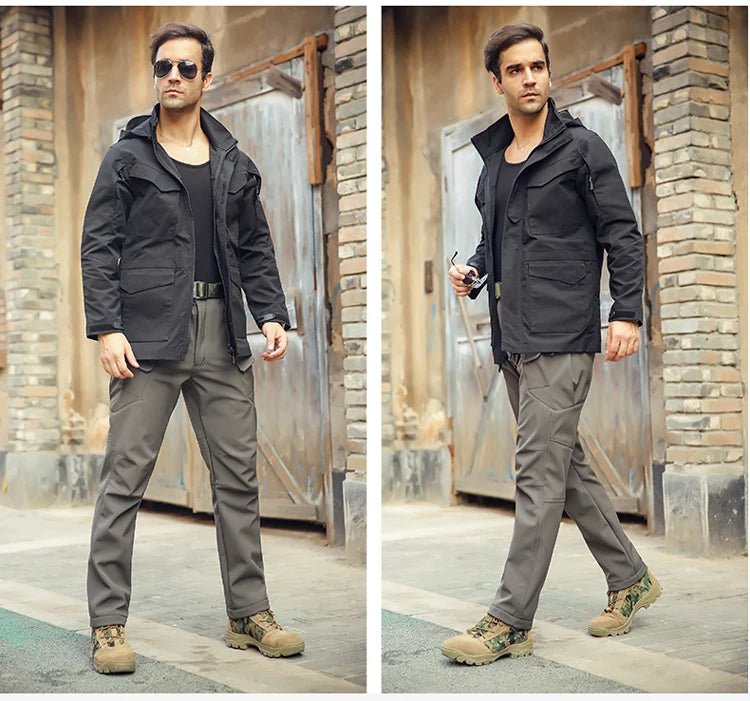 Men's Tactical Winter Pants Fleece - Lined Cargo for Hiking and Skiing - The PeakTrail