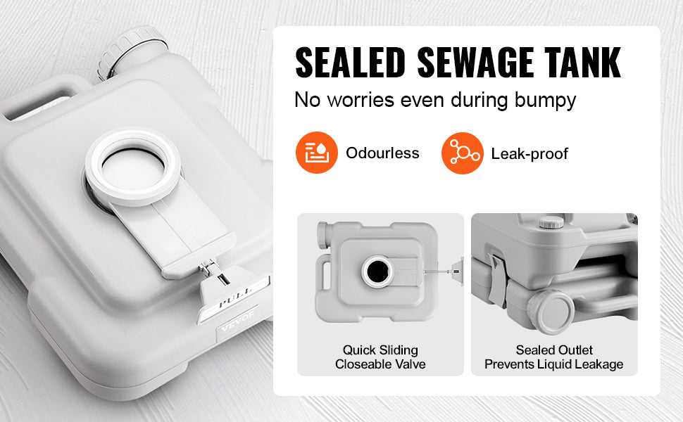 Portable Camping Toilet with Pressurized Flush