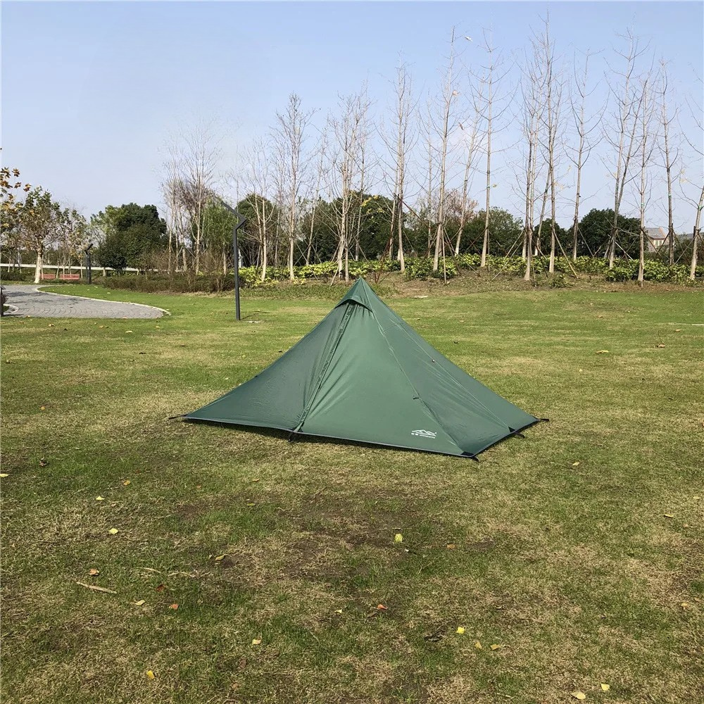 1 Person Ultralight Pyramid Camping Tent Poleless Design