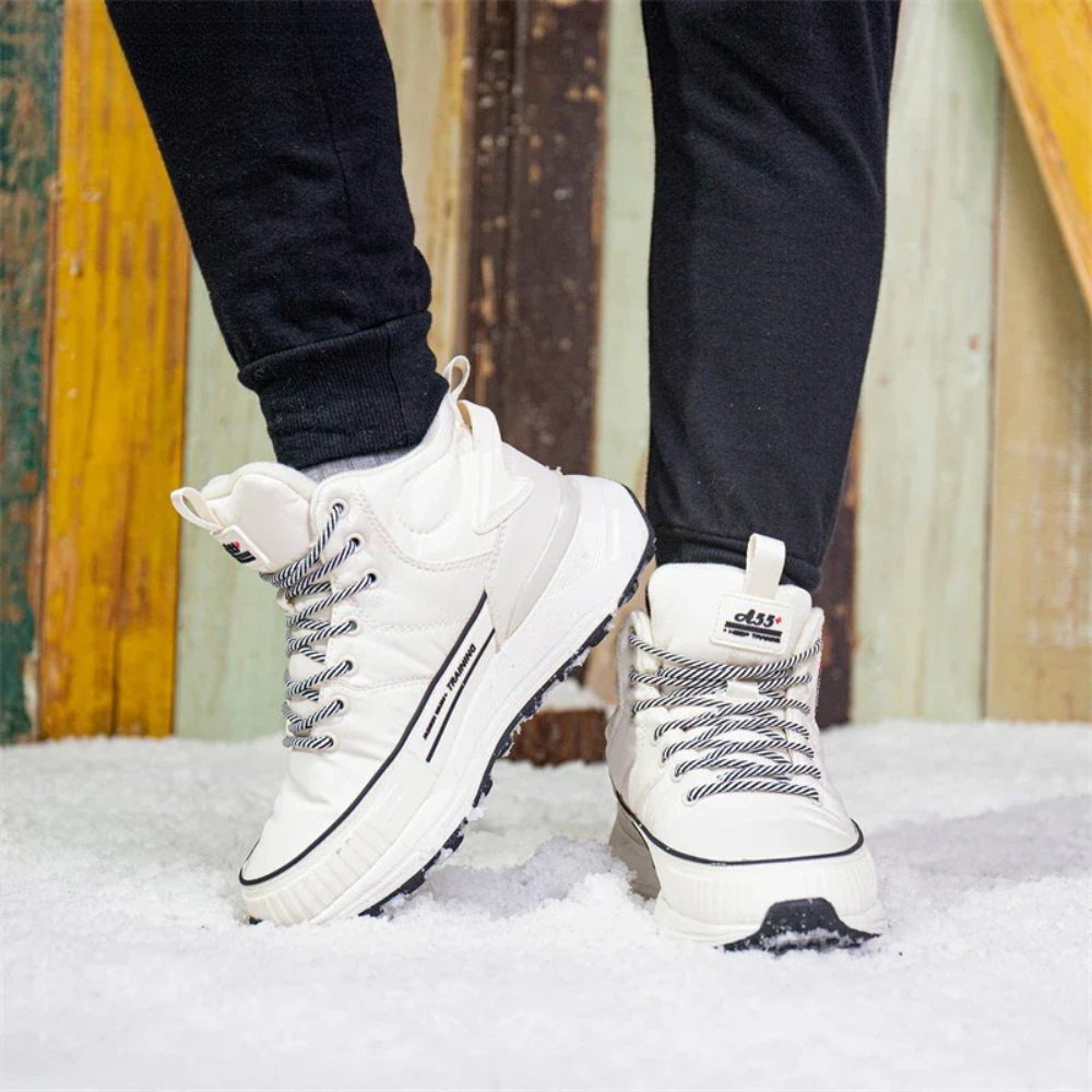 Women’s Winter Leather Snow Boots Waterproof Non Slip Ankle