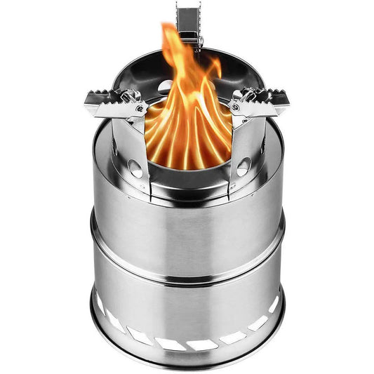 Wood Burning Camping Stove Stainless Steel Ultralight Design