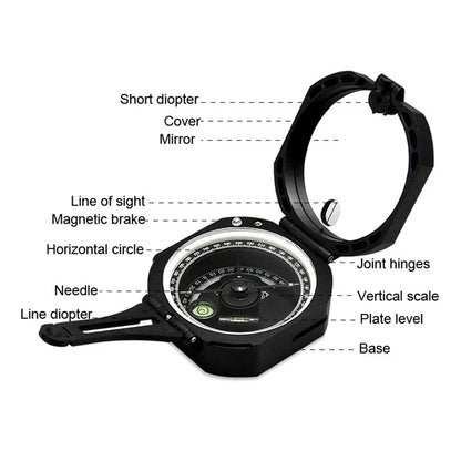 Professional Geological Compass – Lightweight Military Tool for Slope & Distance Measurement