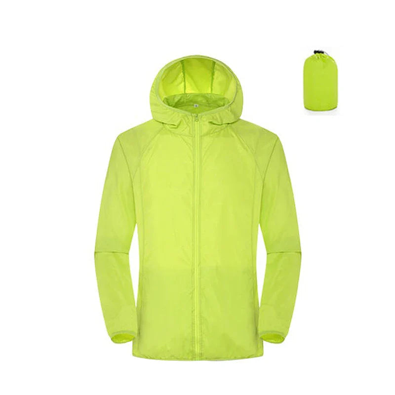 Unisex Waterproof Rain Jacket Quick Dry Windbreaker with Sun Protection