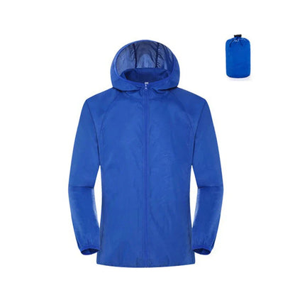 Unisex Waterproof Rain Jacket Quick Dry Windbreaker with Sun Protection
