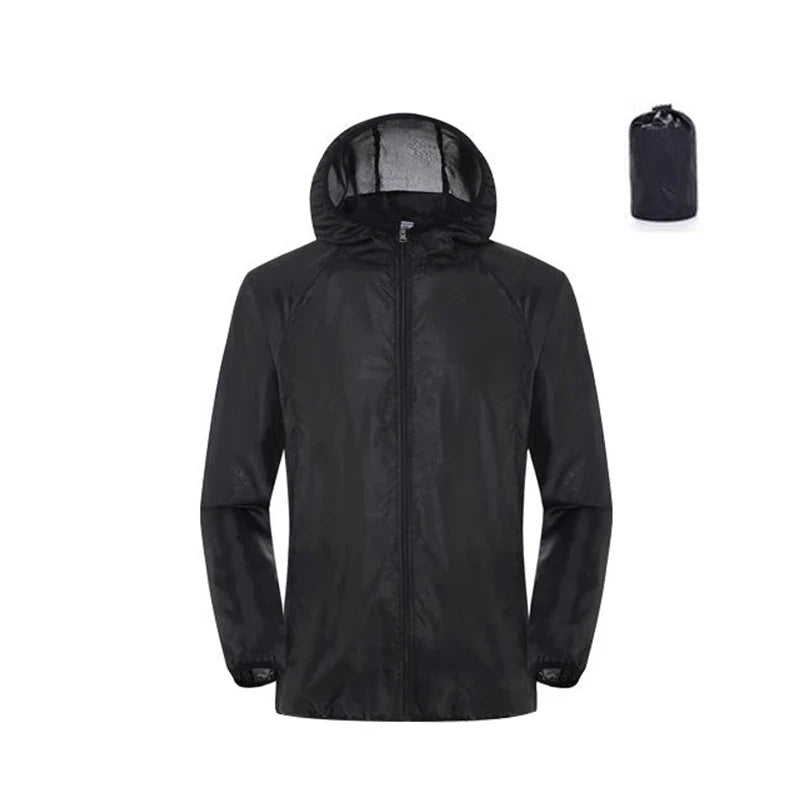 Unisex Waterproof Rain Jacket Quick Dry Windbreaker with Sun Protection