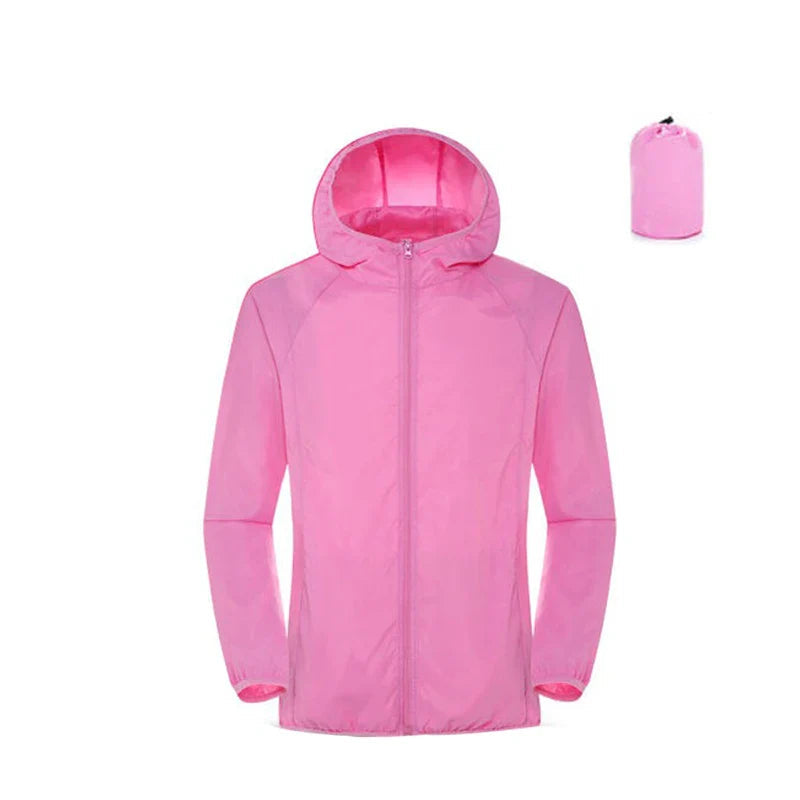 Unisex Waterproof Rain Jacket Quick Dry Windbreaker with Sun Protection