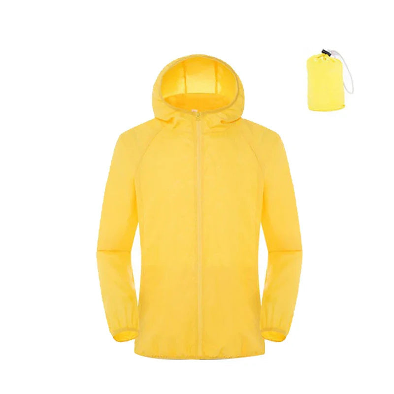 Unisex Waterproof Rain Jacket Quick Dry Windbreaker with Sun Protection