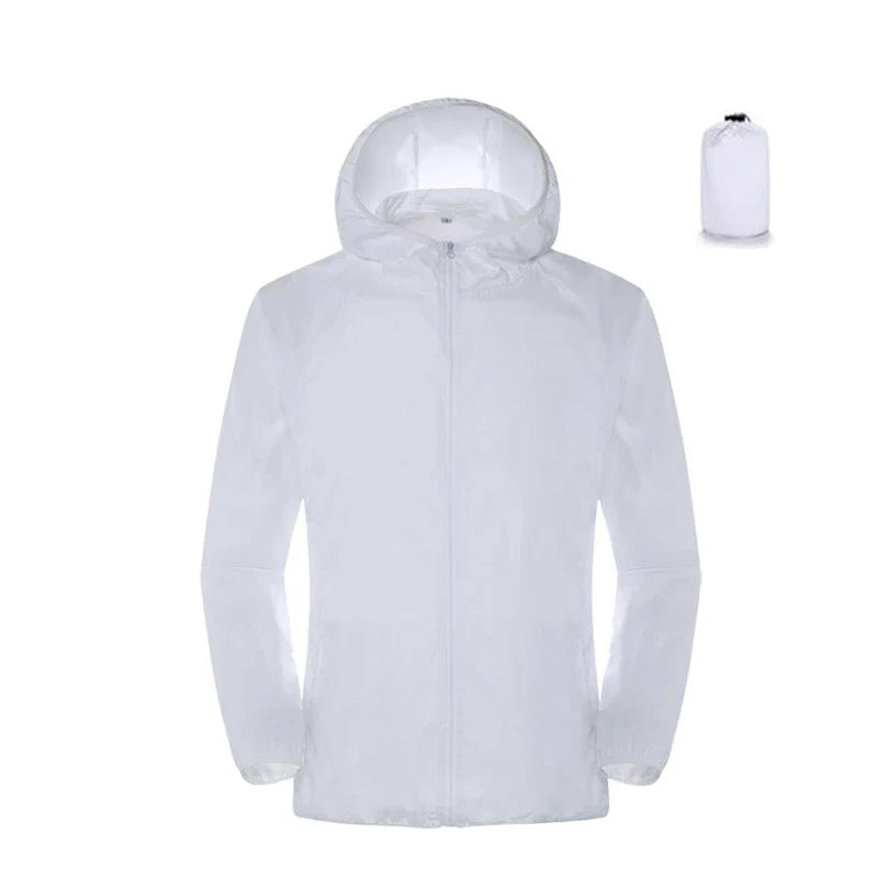Unisex Waterproof Rain Jacket Quick Dry Windbreaker with Sun Protection