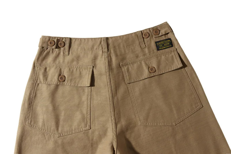 Unisex Hiking Workwear Shorts Cotton Twill Loose Fit Multi Pocket