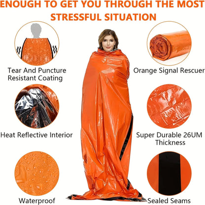 Portable Emergency Mylar Sleeping Bag Waterproof Thermal Sack for Camping