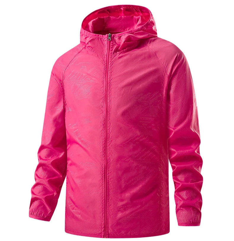 Unisex Hiking Rain Jacket Waterproof Windbreaker with Sun Protection