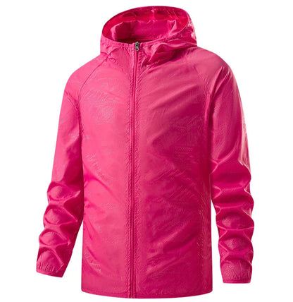 Unisex Hiking Rain Jacket Waterproof Windbreaker with Sun Protection