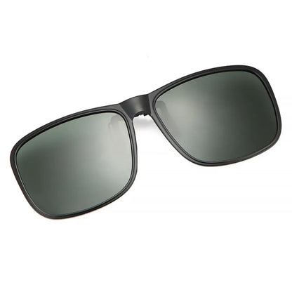 Clip-On Polarized Sunglasses – Flip-Up Square Lenses with Night Vision