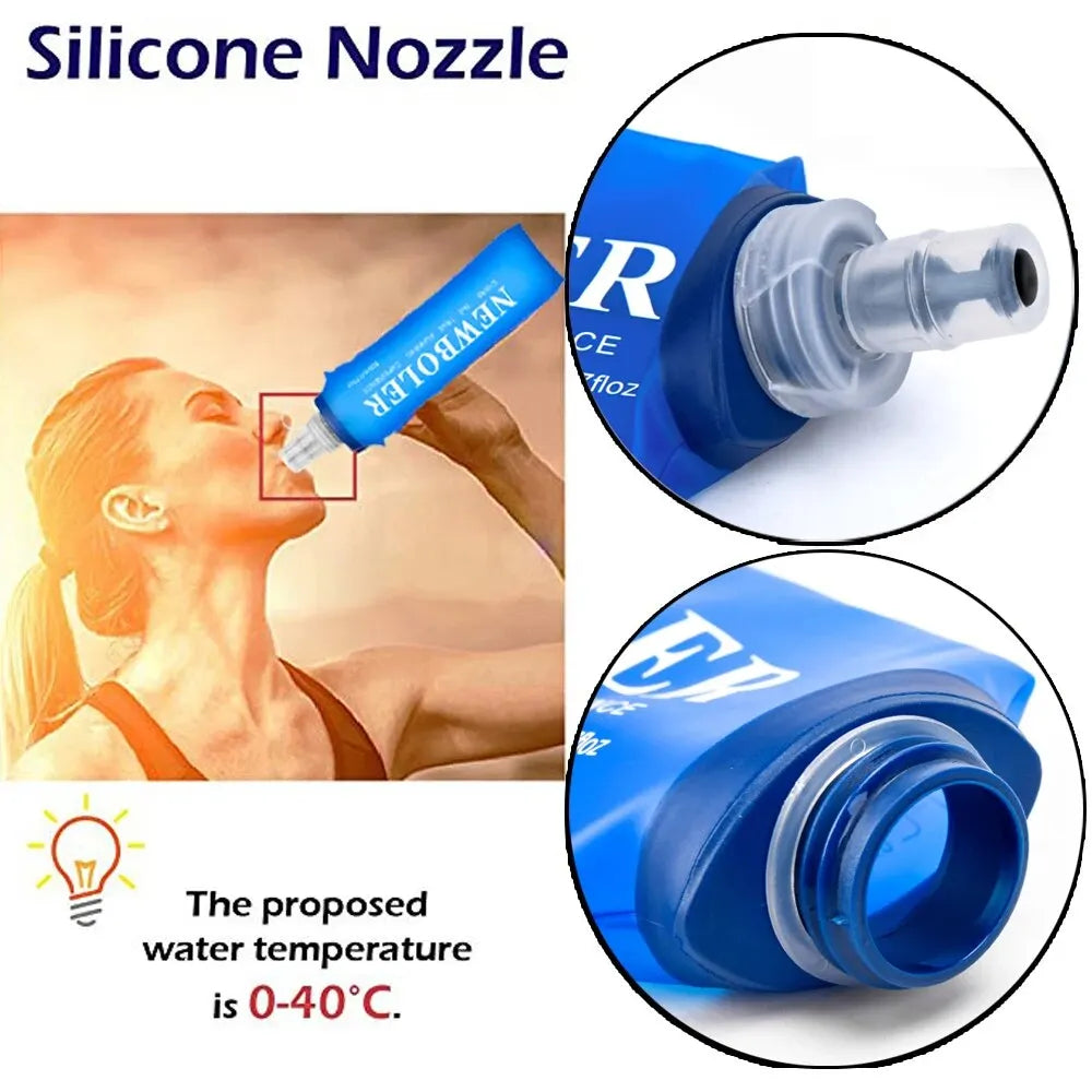 250 to 500 mL TPU Soft Flask Folding Water Bottle Collapsible for Hiking
