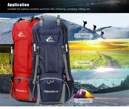 60 L Hiking Backpack Large Capacity for Trekking and Camping