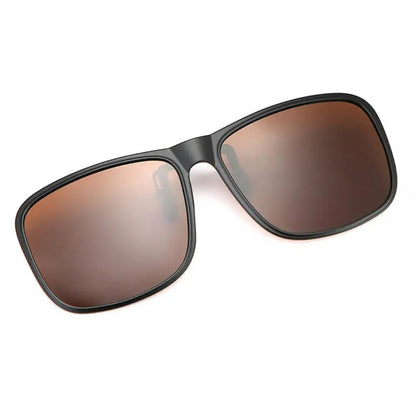 Clip-On Polarized Sunglasses Flip-Up Square Lenses Night Use