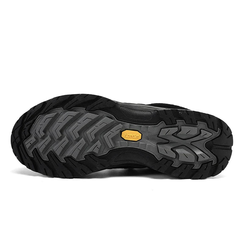 Men’s Leather Hiking Shoes Lace Up Wear Resistant for Trekking