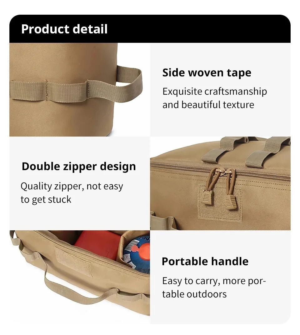 Camping Gas Canister Storage Bag Large Capacity with Tool Pockets