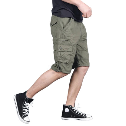 Men’s Cotton Cargo Shorts Knee Length Summer Up to 6XL