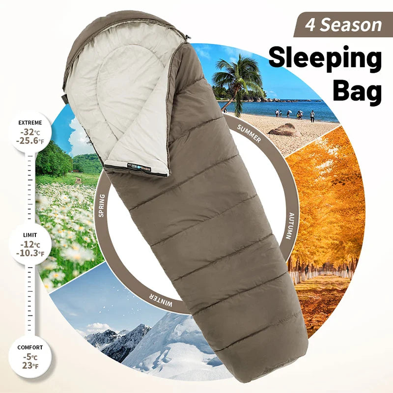 Mummy Camping Sleeping Bag Cotton Lightweight for Winter